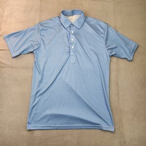 Collars & Co Dress Collar Polo Shirt Men's L Blue Gingham Short Sleeve Stretch